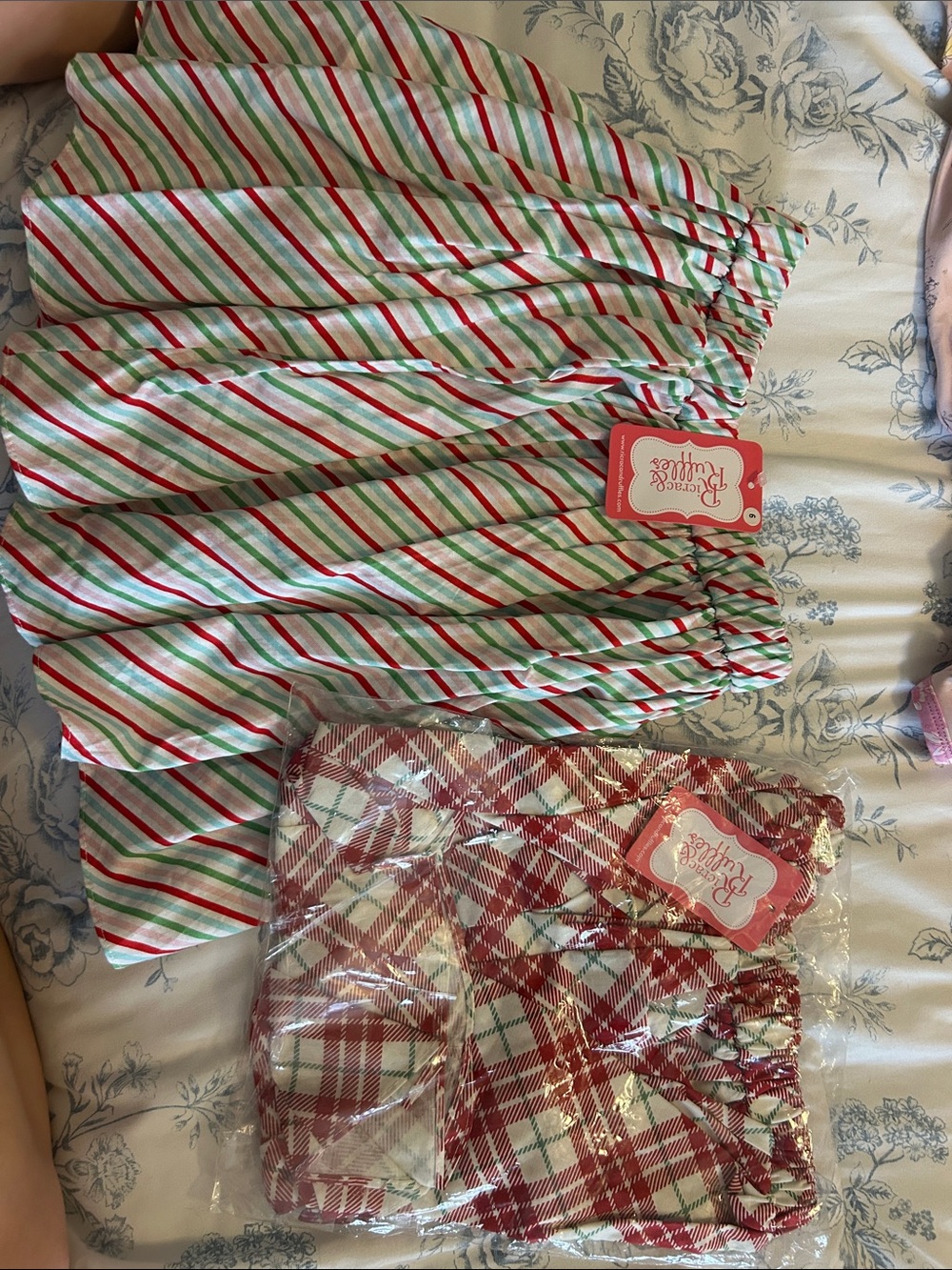 Retro Stripe Christmas Skirt for Kids - Red, Green & White